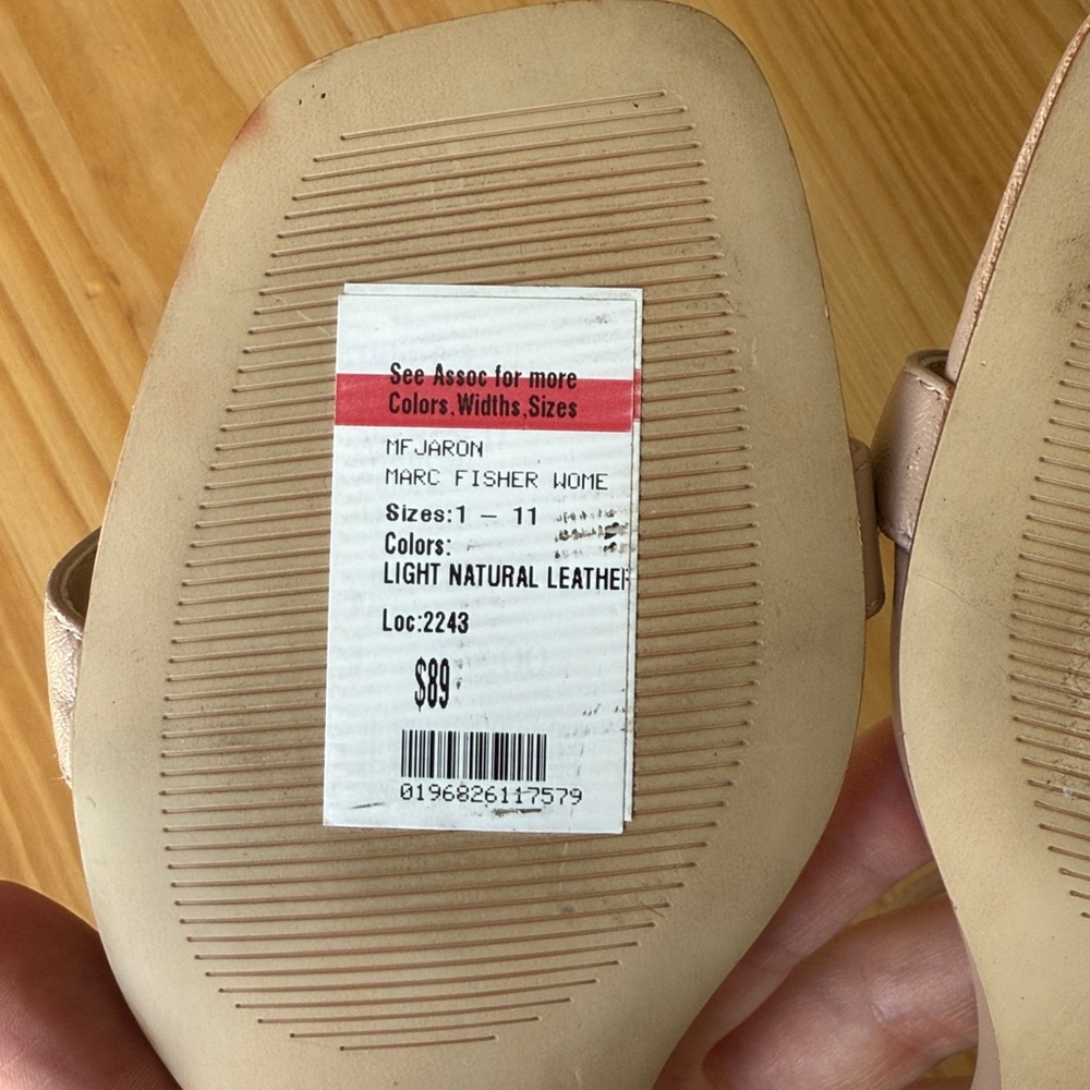 Marc Fisher Jaron Block Heel in Light Natural Leather - Picture 9 of 11